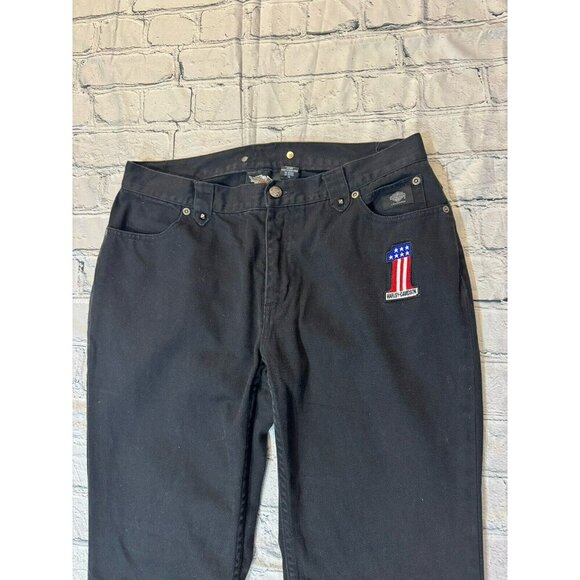 Harley-Davidson Motorcycles Womans Bootcut Denim Black Embroider Riding Jeans 12 - Picture 3 of 12